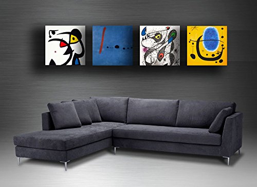 Quadri Moderni MIRO mirò 4 pezzi Stampa su Tela CANVAS Arredamento Arte Astratto XXL Arredo per soggiorno salotto camera da letto cucina ufficio bar ristorante printerland.it (4 pezzi 40×40 cm cad.) - 3