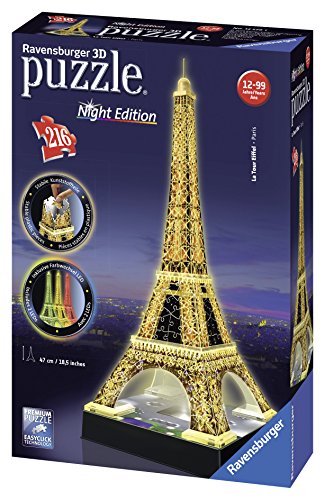 Ravensburger Italy Puzzle 3D Eiffel Tower-Edizione Speciale Notte, 216 Pezzi, RAP125661 - 6