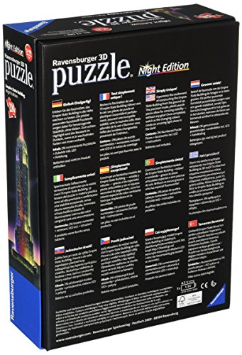 Ravensburger Puzzle 3D Empire State Building-Edizione Speciale Notte, 216 Pezzi, Colore Nero, 12566 1 - 2
