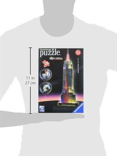 Ravensburger Puzzle 3D Empire State Building-Edizione Speciale Notte, 216 Pezzi, Colore Nero, 12566 1 - 13