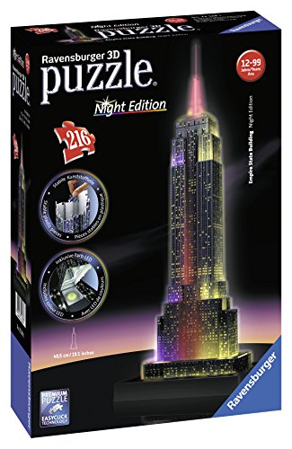 Ravensburger Puzzle 3D Empire State Building-Edizione Speciale Notte, 216 Pezzi, Colore Nero, 12566 1 - 3