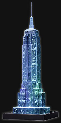 Ravensburger Puzzle 3D Empire State Building-Edizione Speciale Notte, 216 Pezzi, Colore Nero, 12566 1 - 9