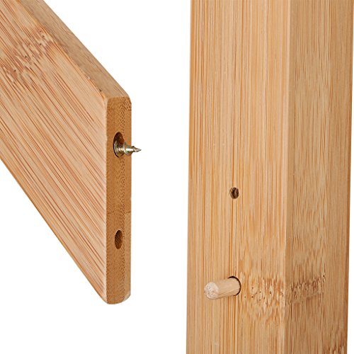 LANGRIA Appendiabiti di Bambo Tipo di Albero con 8 Ganci in 4 Livelli e Piedi Solidi per Appendere Abiti Sciarpe e Cappelli, Colore di Naturale Bamboo - 6