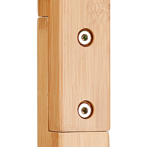 LANGRIA Appendiabiti di Bambo Tipo di Albero con 8 Ganci in 4 Livelli e Piedi Solidi per Appendere Abiti Sciarpe e Cappelli, Colore di Naturale Bamboo - 8