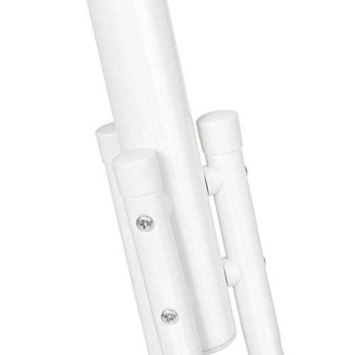 LANGRIA Stand Appendiabiti Attaccapanni Moderno Funzionale in Metallo da 16 Colonne con Cappuccio Protettivo Rotondo e Piedini di Livellamento Solido per Sala Camera da Letto 38 x 38 x 181 cm (Bianco) - 7