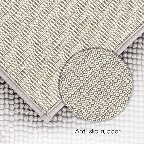 Lifewit Tappeto da Bagno Antiscivolo in Microfibra Ciniglia Scendi Doccia Grigio ,80x50cm - 3