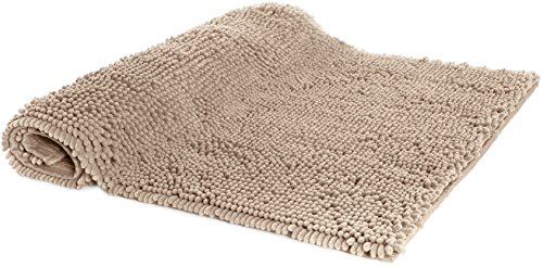 AmazonBasics – Tappeto da Bagno in Microfibra, a Pelo Lungo, Antiscivolo, 0,53 x 0,86 m, Beige - 6