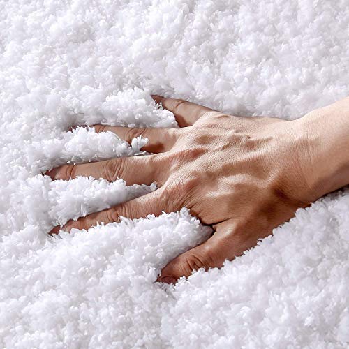 Lifewit Tappeto da Bagno Doccia Tappeto Antiscivolo Assorbito Tappeto in Microfibra per Vasca da Bagno Doccia Bagno,Bianco (80x50x4cm) - 3