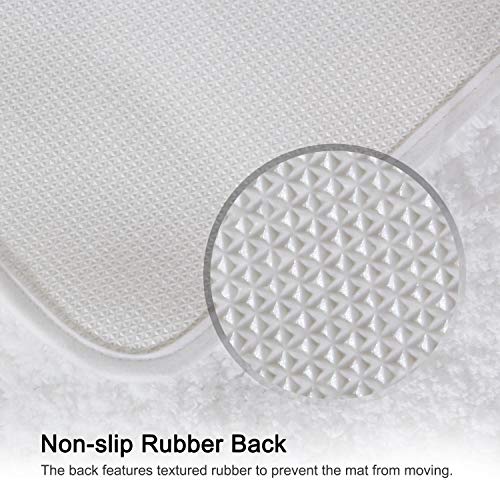 Lifewit Tappeto da Bagno Doccia Tappeto Antiscivolo Assorbito Tappeto in Microfibra per Vasca da Bagno Doccia Bagno,Bianco (80x50x4cm) - 4
