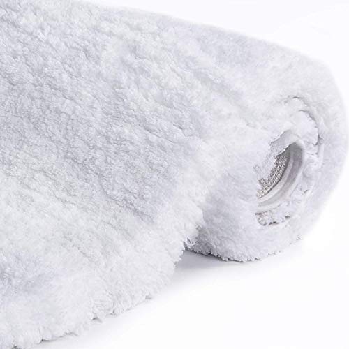 Lifewit Tappeto da Bagno Doccia Tappeto Antiscivolo Assorbito Tappeto in Microfibra per Vasca da Bagno Doccia Bagno,Bianco (80x50x4cm) - 5