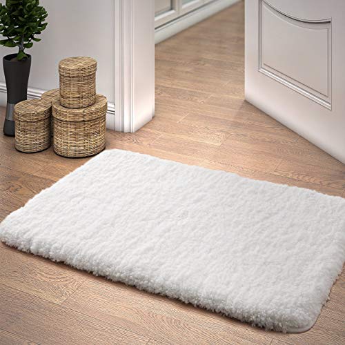 Lifewit Tappeto da Bagno Doccia Tappeto Antiscivolo Assorbito Tappeto in Microfibra per Vasca da Bagno Doccia Bagno,Bianco (80x50x4cm) - 7