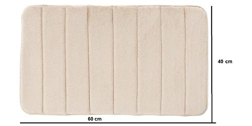 Domowin Tappetino da Bagno, Tappeto da Bagno in Memory Foam Antiscivolo, Tappetino per Il Bagno Tappeti da Bagno (Beige, 60 x 40 cm) - 3
