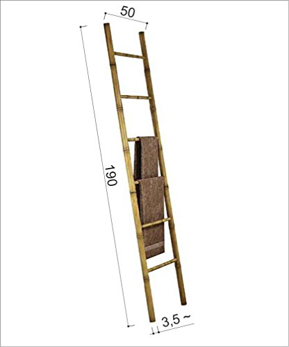 Scala scaletta design piantana portasciugamani in legno bamboo per bagno, camera - 4