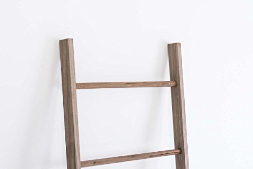 CLP Scala Decorativa MARIETTE in Legno con 5 Pioli – Scaletta per Piante o Appediabiti I Scala Arredo Stile Shabby Chic Romantico I Scala da Terra Appendi Vasi Larghezza 50 cm Marrone Chiaro - 4