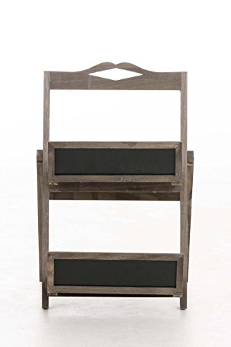 CLP Scaffale a Scaletta Linus – Scaffale Scala in Legno 2 Lavagnette – Lavagna Scaffale 2 Ripiani – Étagère Portapiante Scaletta Pieghevole – Scala Decorativa Country con Mensole Marrone Scuro - 2