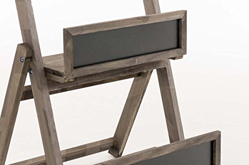 CLP Scaffale a Scaletta Linus – Scaffale Scala in Legno 2 Lavagnette – Lavagna Scaffale 2 Ripiani – Étagère Portapiante Scaletta Pieghevole – Scala Decorativa Country con Mensole Marrone Scuro - 5