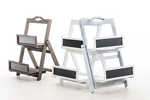 CLP Scaffale a Scaletta Linus – Scaffale Scala in Legno 2 Lavagnette – Lavagna Scaffale 2 Ripiani – Étagère Portapiante Scaletta Pieghevole – Scala Decorativa Country con Mensole Marrone Scuro - 6