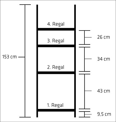 CLP Scaffale a Scala Alma – Scala in Legno 4 Ripiani I Scaletta Decorativa Pieghevole I Scaffale a Scala Stile Shabby Chic Porta Piante I Scala Decorativa Libreria con Mensole Marrone Scuro - 5