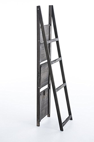 CLP Scaffale a Scala Alma – Scala in Legno 4 Ripiani I Scaletta Decorativa Pieghevole I Scaffale a Scala Stile Shabby Chic Porta Piante I Scala Decorativa Libreria con Mensole Marrone Scuro - 6