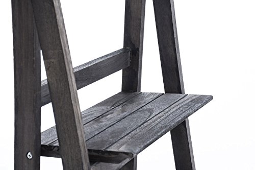 CLP Scaffale a Scala Alma – Scala in Legno 4 Ripiani I Scaletta Decorativa Pieghevole I Scaffale a Scala Stile Shabby Chic Porta Piante I Scala Decorativa Libreria con Mensole Marrone Scuro - 9