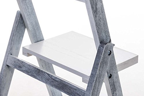 CLP Scaffale a Scala Rebecca con Lavagnetta Shabby Chic | Libreria a Scala in Legno 3 Mensole | Scaletta Porta Piante Pieghevole Libreria Scalare | Lavagnetta Promemoria 100x35x55cm Antico-Grigio - 5