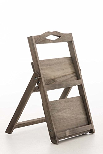 CLP Scaffale a Scala Emanuela in Legno | Scala Decorativa 2 Mensole | Scaffale Deco Portaoggetti | Scaletta da Interni in Stile Shabby Chic | Scaffale Pieghevole | Scala Decorativa Marrone Scuro - 3