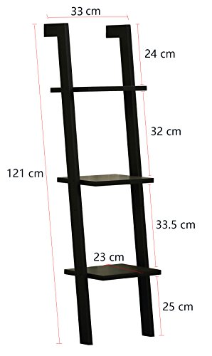 Orolay Scaffale a Scala Librerie Mensola da Angolo 3-Ripiani (Nero) - 3