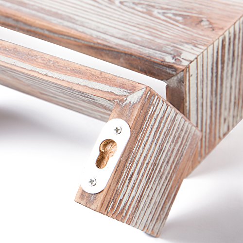 Montaggio a parete Torched legno a forma di U mensole, set di 3, marrone scuro - 5