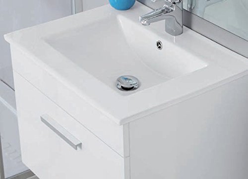 Mobile Bagno sospeso 60 cm bianco rovere chiaro o scuro arredo con colonna abbinata omaggio Mobili con anta - 5