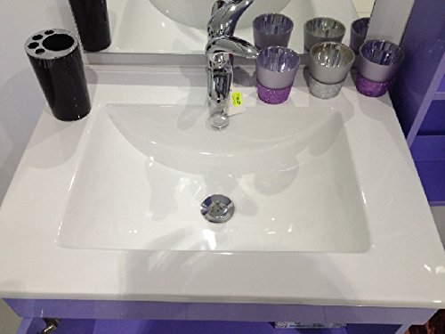 Mobile Bagno sospeso 60 cm bianco rovere chiaro o scuro arredo con colonna abbinata omaggio Mobili con anta - 7