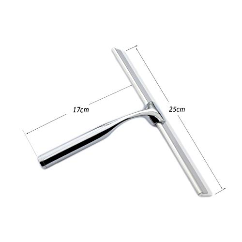 Zindoo Lavavetri per Cabina Doccia da Ventosa, Tergivetri Doccia In Acciaio Inox, Lavavetri Spazzola Bagno, Spatola Doccia per Pulire e Asciuga Vetri, Piastrelle, Finestre - 3