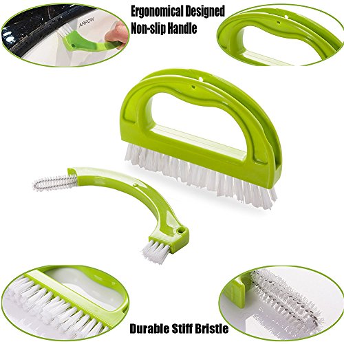 Cucina Bagno Spazzole Piastrelle Per Pulire Le Fughe Ed Eliminare La Muffa Superficiale (4 Spazzole Incluse) Verde - 5