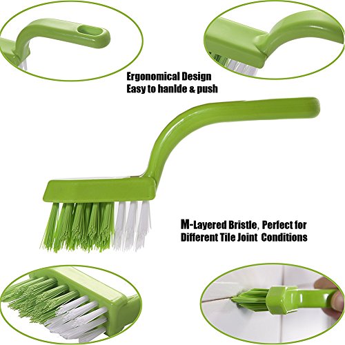Cucina Bagno Spazzole Piastrelle Per Pulire Le Fughe Ed Eliminare La Muffa Superficiale (4 Spazzole Incluse) Verde - 6