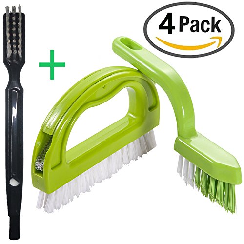 Cucina Bagno Spazzole Piastrelle Per Pulire Le Fughe Ed Eliminare La Muffa Superficiale (4 Spazzole Incluse) Verde - 8