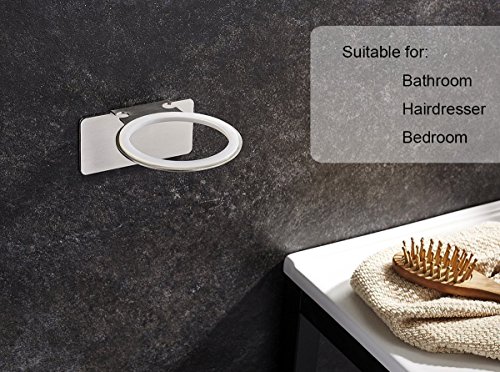 HBlife Supporto per asciugacapelli Porta Asciugacapell in Acciaio Inox 304 da Parete Wall Mount Per Bagno - 4