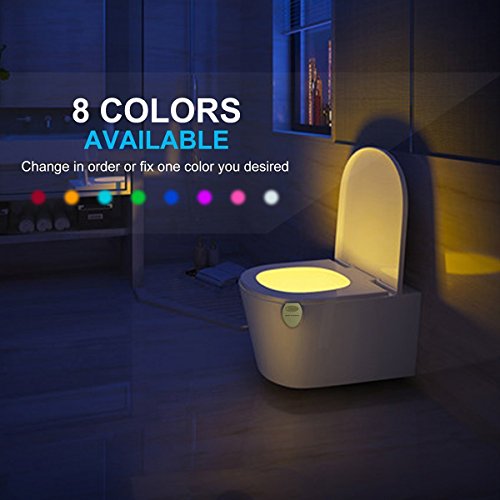 Suptempo WC luce notturna LED con sensore di movimento attivato USB ricaricabile impermeabile WC luce con 8 colori che cambiano - 2