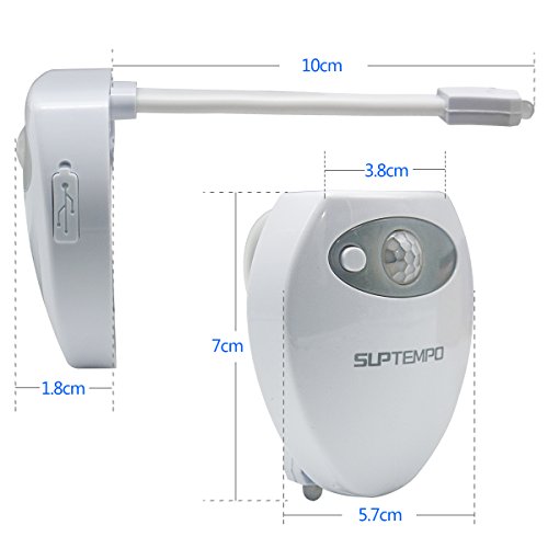 Suptempo WC luce notturna LED con sensore di movimento attivato USB ricaricabile impermeabile WC luce con 8 colori che cambiano - 6