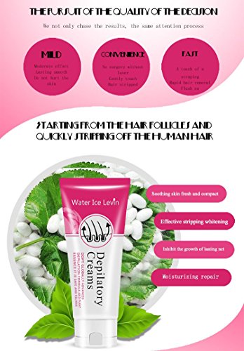 Crema Depilazione Gel Depilatorio | BINKBANGBANGDA Professionale Naturale Indolore Depilatoria Lenitiva Rinfrescante Rapido Ed Efficace Cura Della Pelle Maschio E Femmina Portable Per Bikini Necessità ( 60ML ) - 6