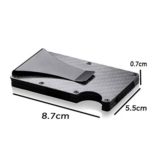 Portafoglio Clip, Porta Carte di Credito, Porta Tessere e Banconote con Protezione RFID, Portafoglio Uomo con Fermasoldi in Fibra di Carbonio, Può Contenere Fino a 13 Tessere, Perfetto per Regalo - 4