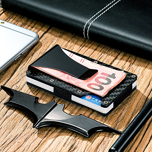 Portafoglio Clip, Porta Carte di Credito, Porta Tessere e Banconote con Protezione RFID, Portafoglio Uomo con Fermasoldi in Fibra di Carbonio, Può Contenere Fino a 13 Tessere, Perfetto per Regalo - 5