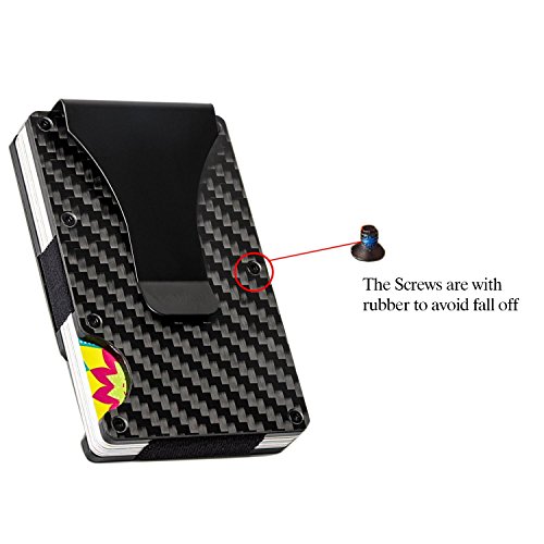 Portafoglio Clip, Porta Carte di Credito, Porta Tessere e Banconote con Protezione RFID, Portafoglio Uomo con Fermasoldi in Fibra di Carbonio, Può Contenere Fino a 13 Tessere, Perfetto per Regalo - 6