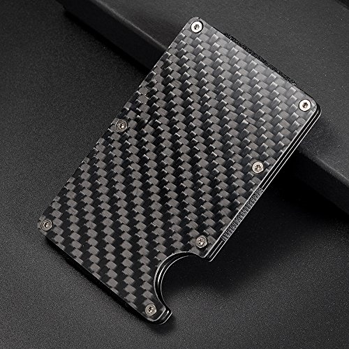 Portafoglio Clip, Porta Carte di Credito, Porta Tessere e Banconote con Protezione RFID, Portafoglio Uomo con Fermasoldi in Fibra di Carbonio, Può Contenere Fino a 13 Tessere, Perfetto per Regalo - 7