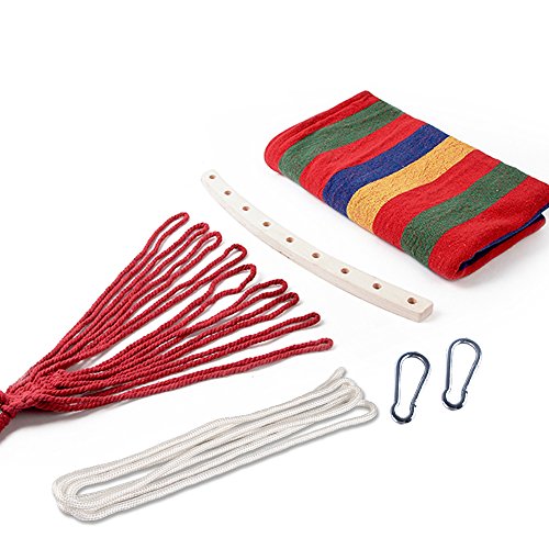 Easy Eagle Amaca da Giardino per 2 Persone | Massima Capacità di Carico 300 kg (200 x 150 cm) | con Barre per la Diffusione | Amache Doppia per Esterno Interno Campeggio Viaggio – Rosso - 5