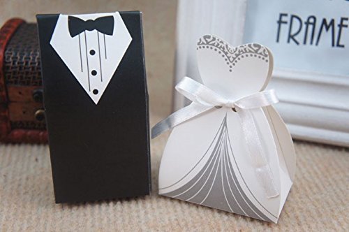 50pz Bomboniere Matrimonio Scatole Ambito Sposa Porta Confetti Segnaposto Regalo - 2