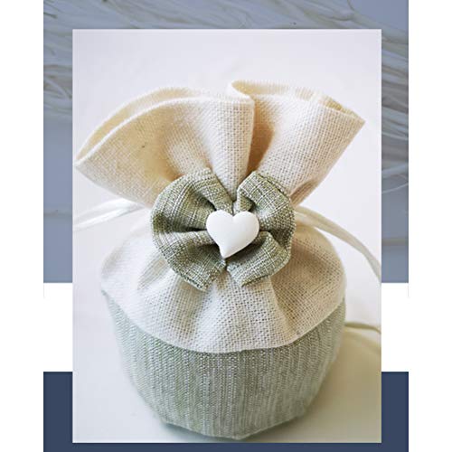 Vosarea Sacchetti Regalo Sacchetti Coulisse in Tela Borsa Juta portaconfetti per Matrimonio Festa 5pcs - 8