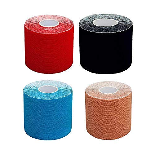 Nastro Kinesiologico, Softy, 4 Rotoli di Kinesio tape, 5cm x 5m, Vari Colori, Forbici Omaggio - 2