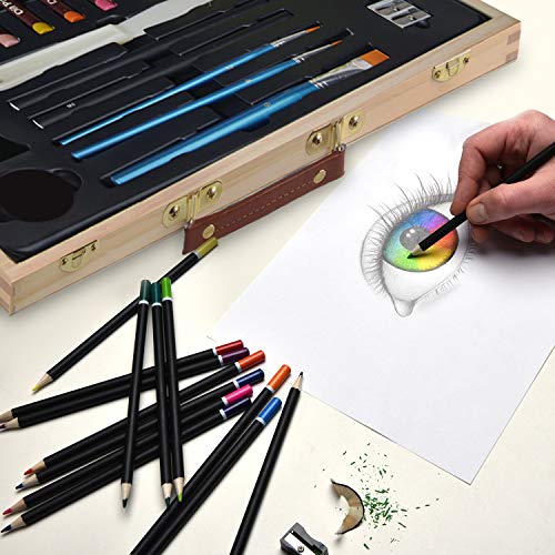 Artina Set Artistico in Valigetta Leonardo 45 unità: acrilici pennelli pastelli manichino, ECC. - per Pittura & Disegno - 7