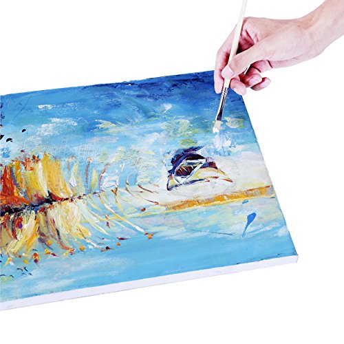 EXERZ Set da 5 tele per pittura/ tele d’artista intelaiate/ 30 x 24 cm 280GSM/ tele prestirate 100% Cotone/ Vuote / Triple Primed, tre strati di gesso/ Prive di acidi / Grana media/ spessore 1.7cm - 6