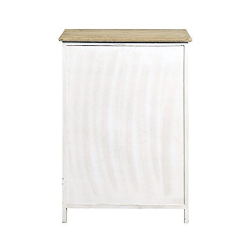 Rebecca Mobili Armadietto 2 cassetti 2 Ante, Comodino di Legno, Bianco Beige, Shabby, per arredo Camera Bagno - Misure: 73 x 52 x 31 cm (HxLxP) - Art. RE4194 - 8
