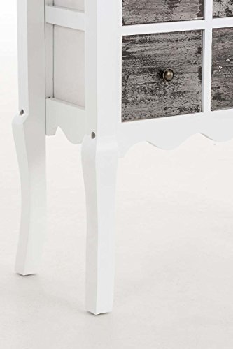CLP Comò da Sala Lennon - Mobile Sala Shabby in Legno di Paulonia I Comò Arte Povera con 6 Cassetti I Cassettiera Stile Country Stile Scandinavo I Comò Camera da Letto Bianco - 5